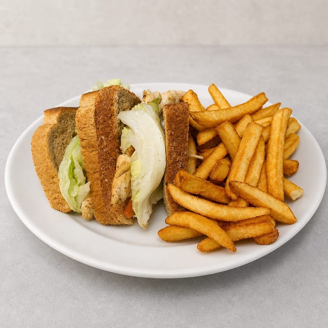 Grilled Chicken Double Decker Sandwich.