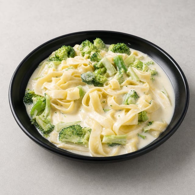 Fettuccine Alfredo with Broccoli.