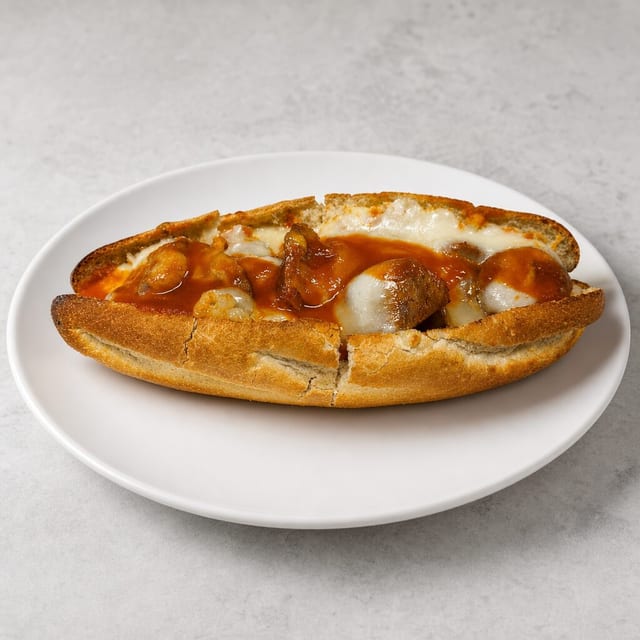 Sausage Parmigiana Sandwich.
