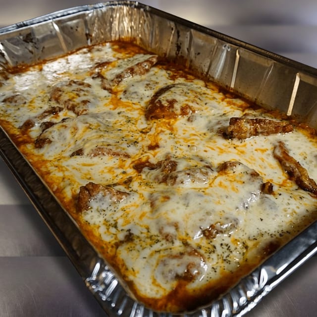 Crispy Chicken Parmigiana Catering.