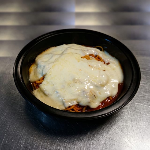 Baked Spaghetti & Mozzarella.