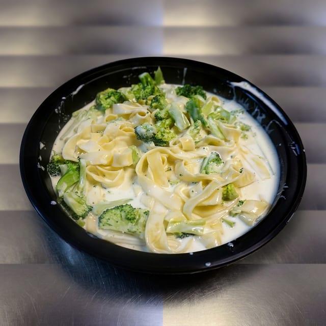 Fettuccine Alfredo with Broccoli.