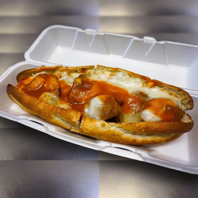 Meatball Parmigiana Sandwich.