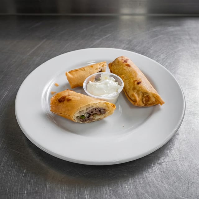 Enzo's Spring Roll Steak & Cheese.