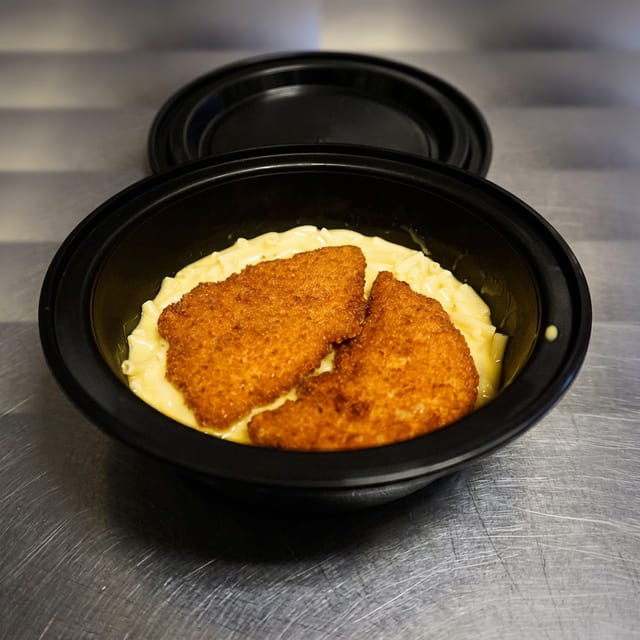 Kid's Macaroni & Cheese with Two Chicken Tenders.
